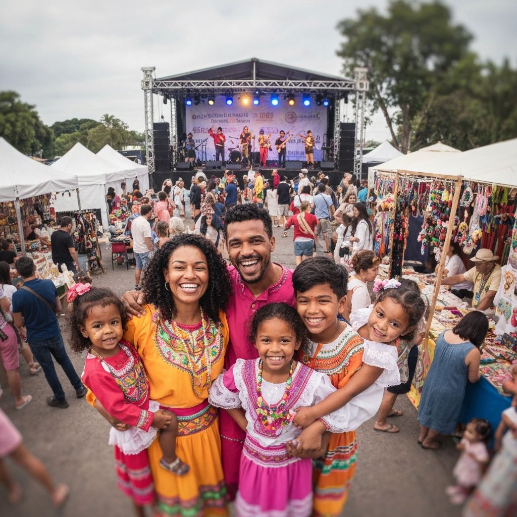 Family enjoying festival