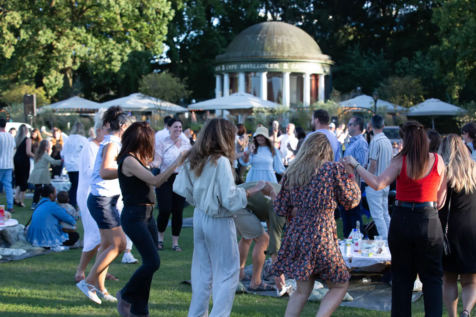 Festival crowd celebrating