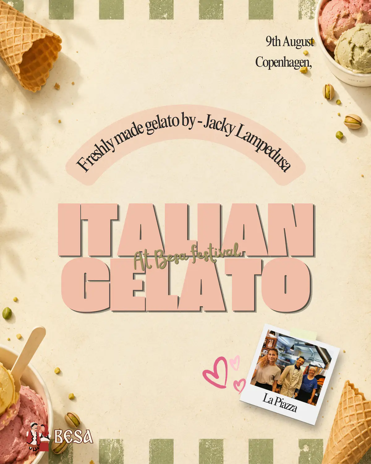 La Piazza Italian gelato poster