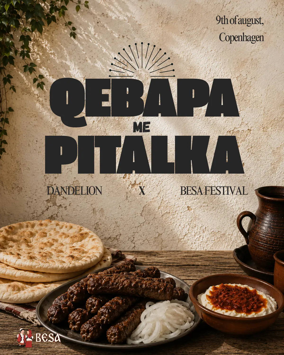 Qebapa with traditional pitalka poster