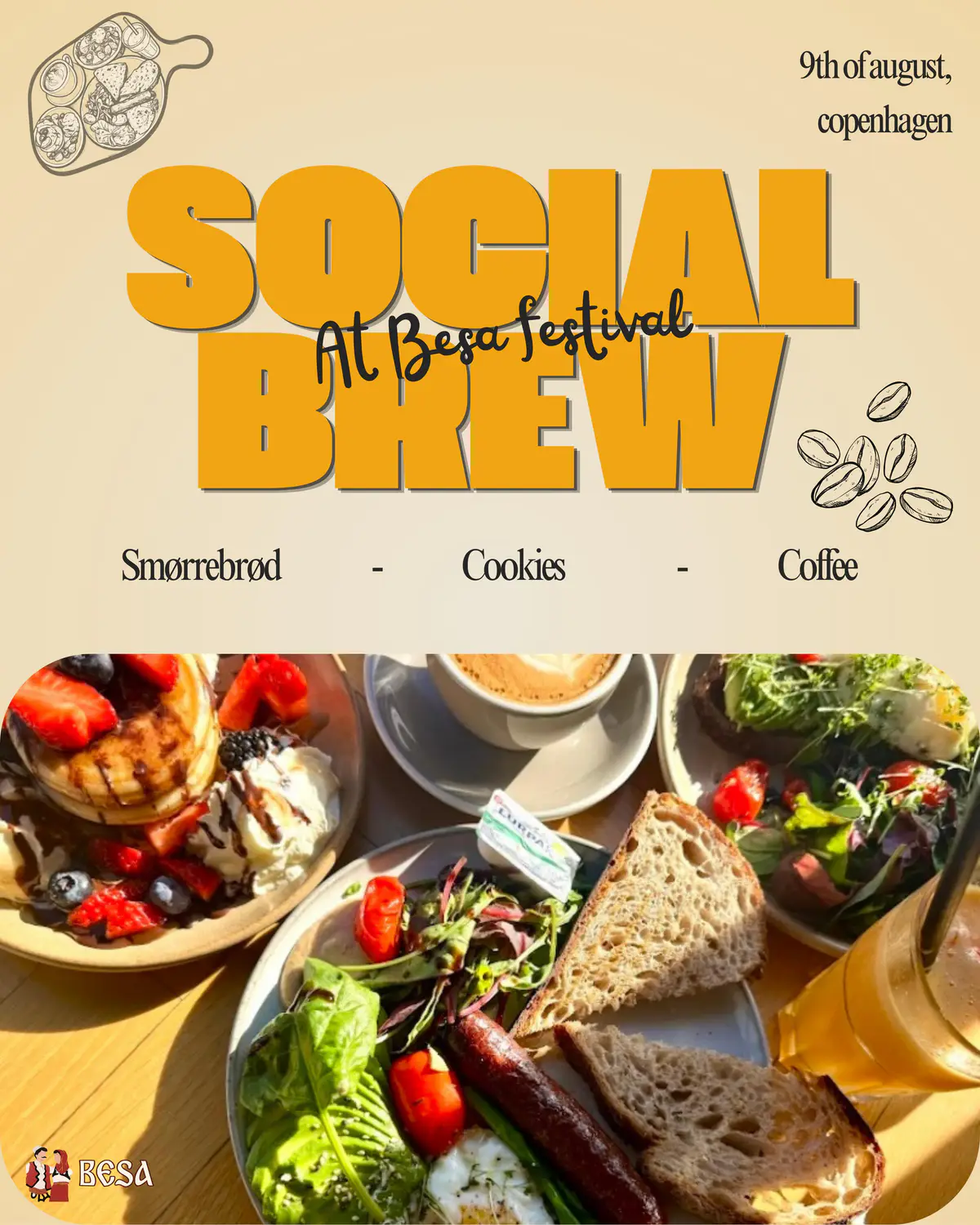 Social Brew smørrebrød poster